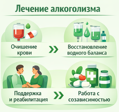 лечение алкоголизма в Новошахтинске этапы